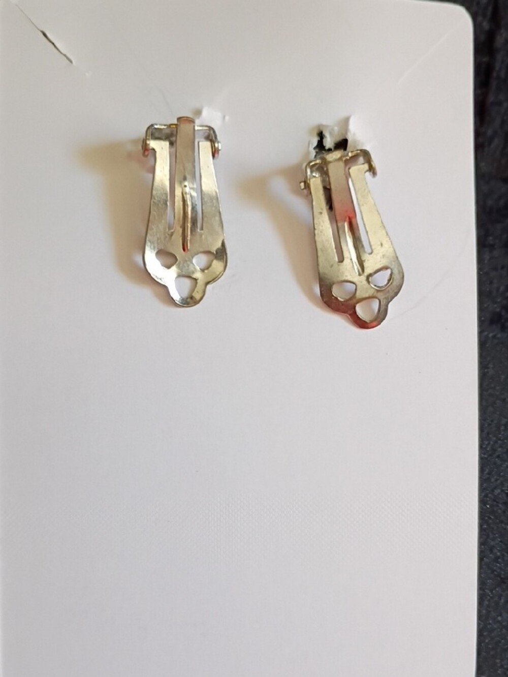 Estate Silver Crystal Cluster Stud  Earrings - Picture 2 of 2